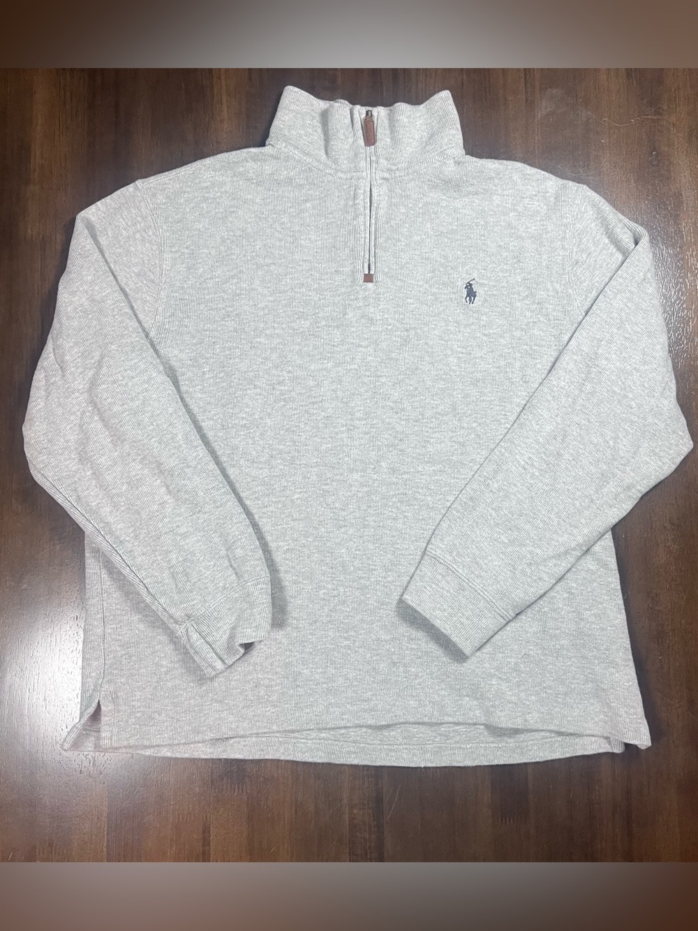 Polo Ralph Lauren Men's Grey 1/4 Zip Pullover Sweater L